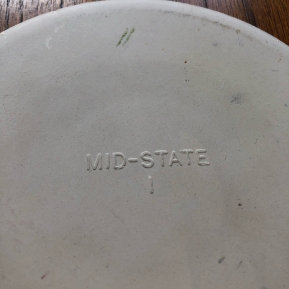 Vtg Mid-State ceramic round hot plate faux cross stitch pattern Happy Hostess - Picture 7 of 7